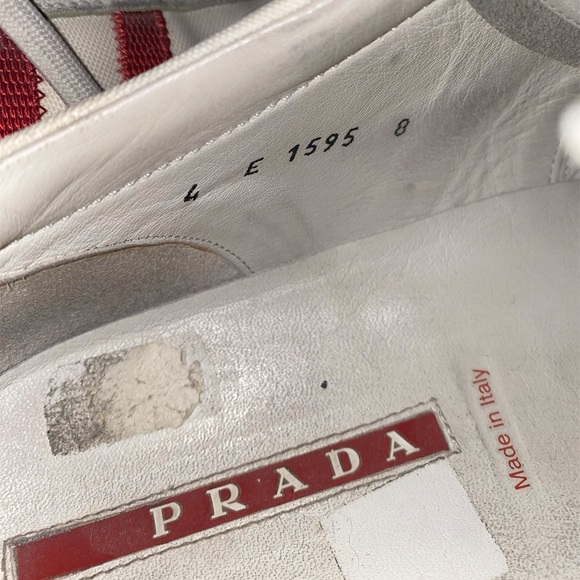 Prada White and Red Sneakers - Picture 8 of 12